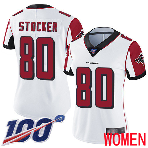 Atlanta Falcons Limited White Women Luke Stocker Road Jersey NFL Football 80 100th Season Vapor Untouchable